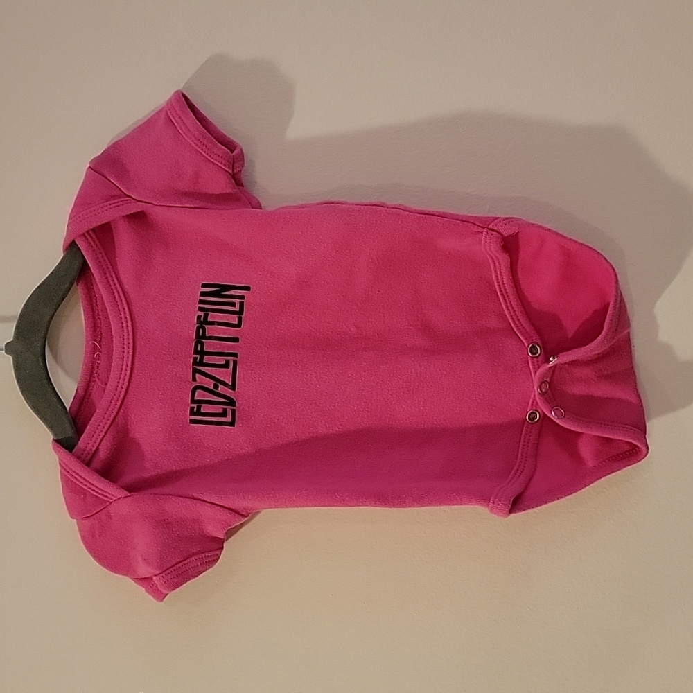 Led zeppelin hot pink onesie size 6 months